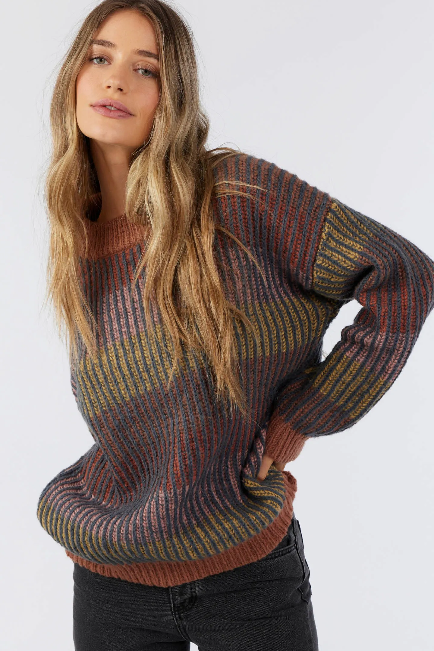 BILLIE STRIPE MOCKNECK OVERSIZED SWEATER sold by O'Neill product image thumbnail 5