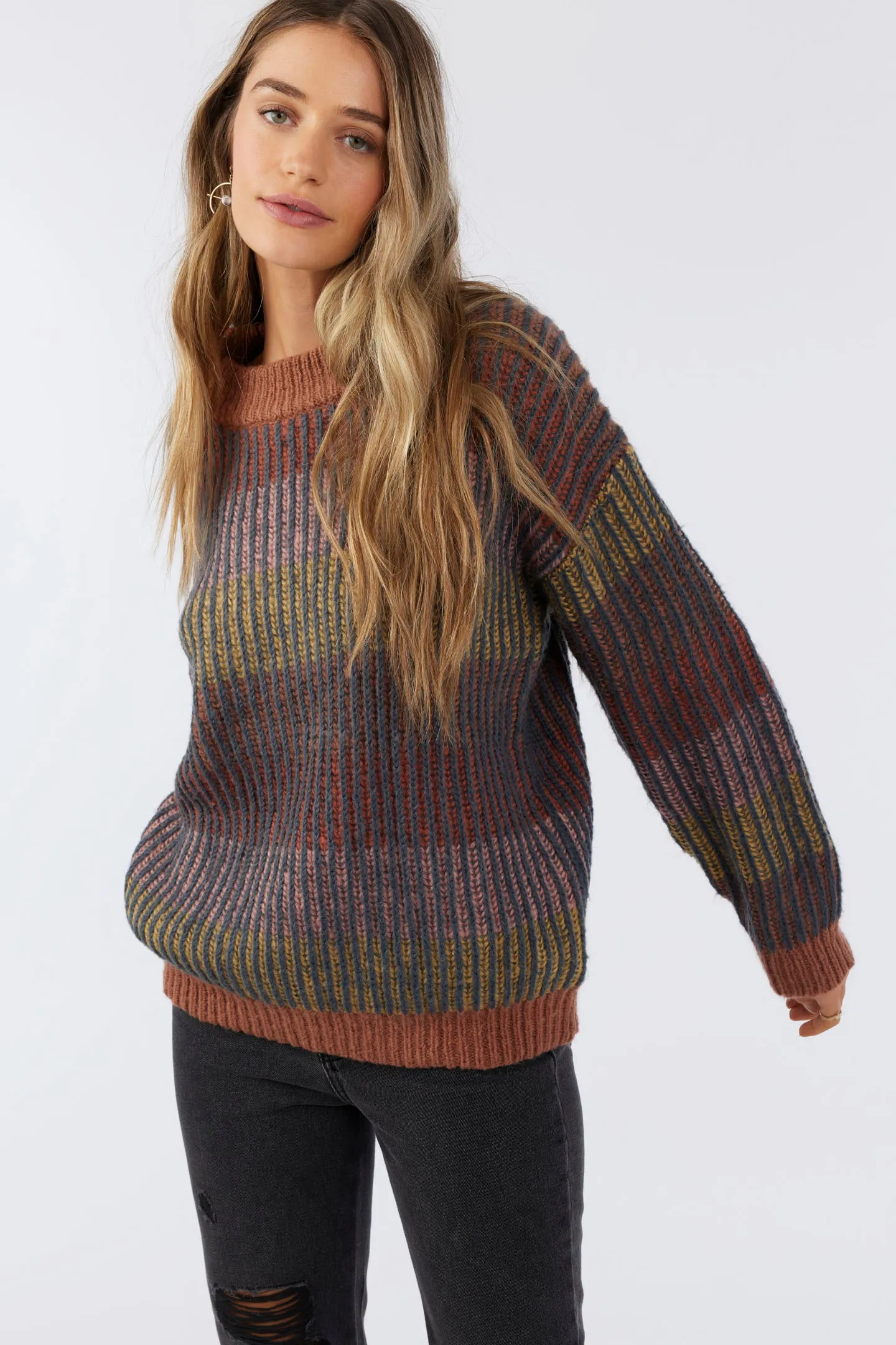 BILLIE STRIPE MOCKNECK OVERSIZED SWEATER sold by O'Neill product image thumbnail 3