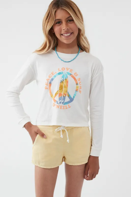 GIRL'S PEACE LUV LONG SLEEVE TEE sold by O'Neill