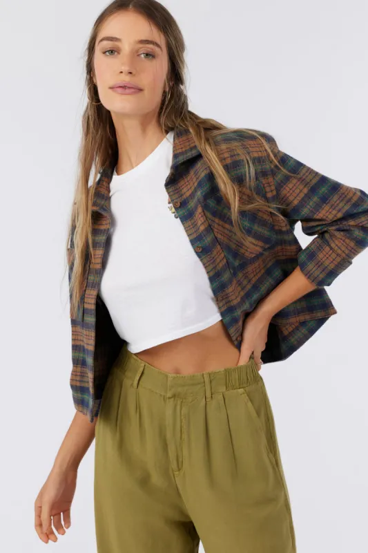 PIPPA CROP FLANNEL TOP sold by O'Neill