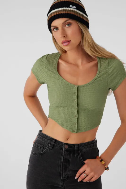 Marlena Textured Knit Crop Top sold by O'Neill