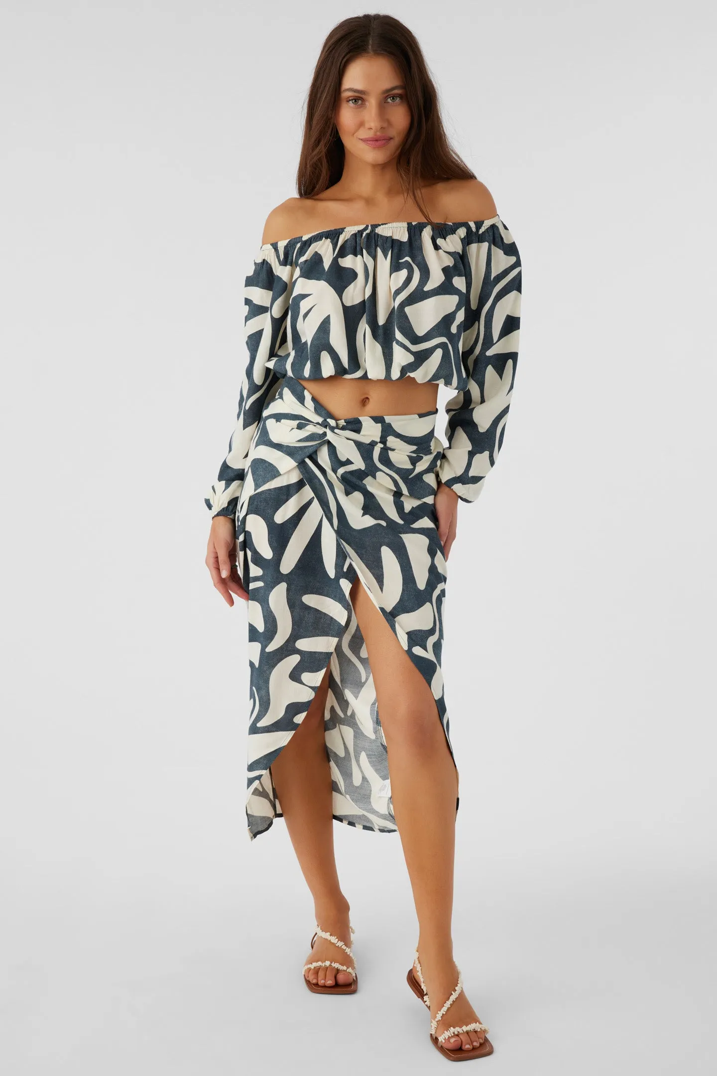Gretchen Beach Hut Geo Knot Wrap Midi Skirt sold by O'Neill product image thumbnail 2