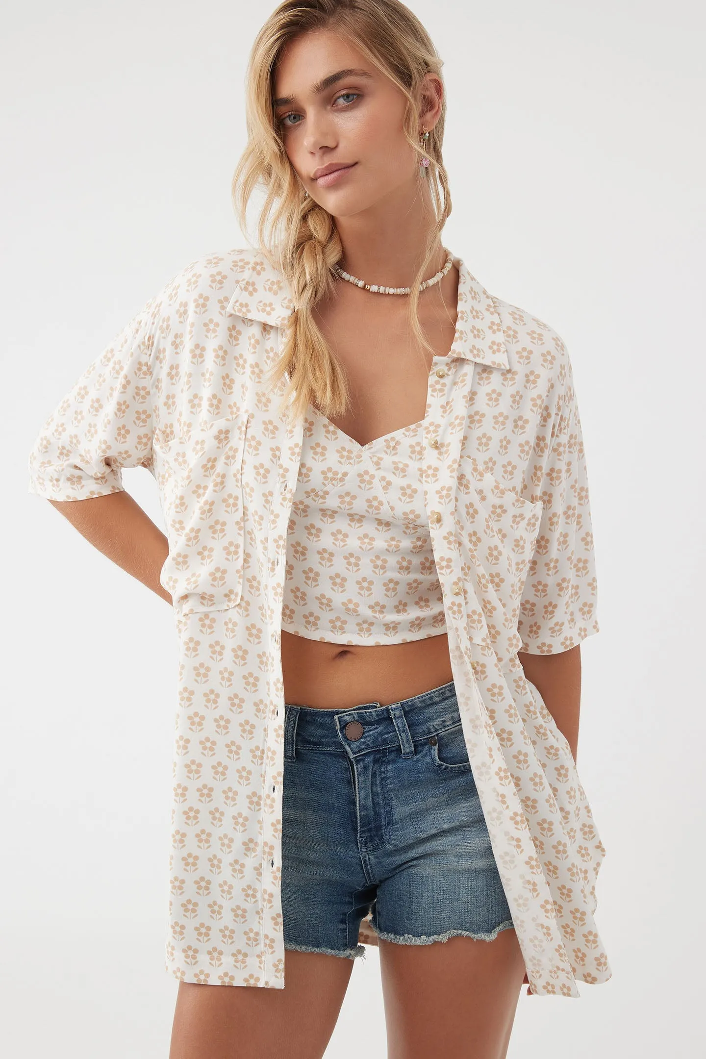 TRICIA DAISY BUTTON-UP TOP sold by O'Neill