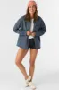 RYA QUILTED OVERSIZED FIT SNAP FRONT JACKET sold by O'Neill
