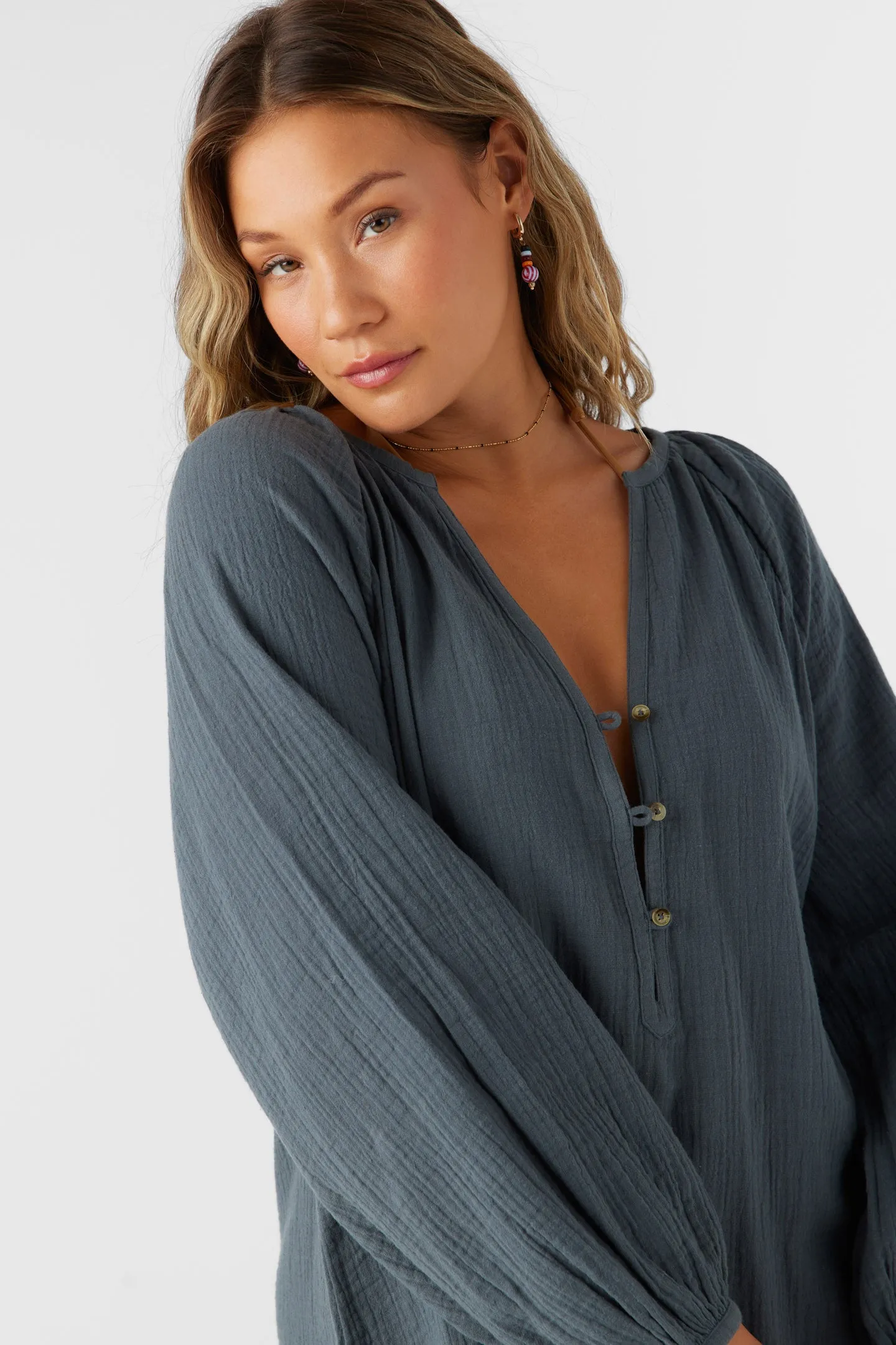 Krysten Crinkle Double Gauze Tunic Swim Cover-Up sold by O'Neill product image thumbnail 4