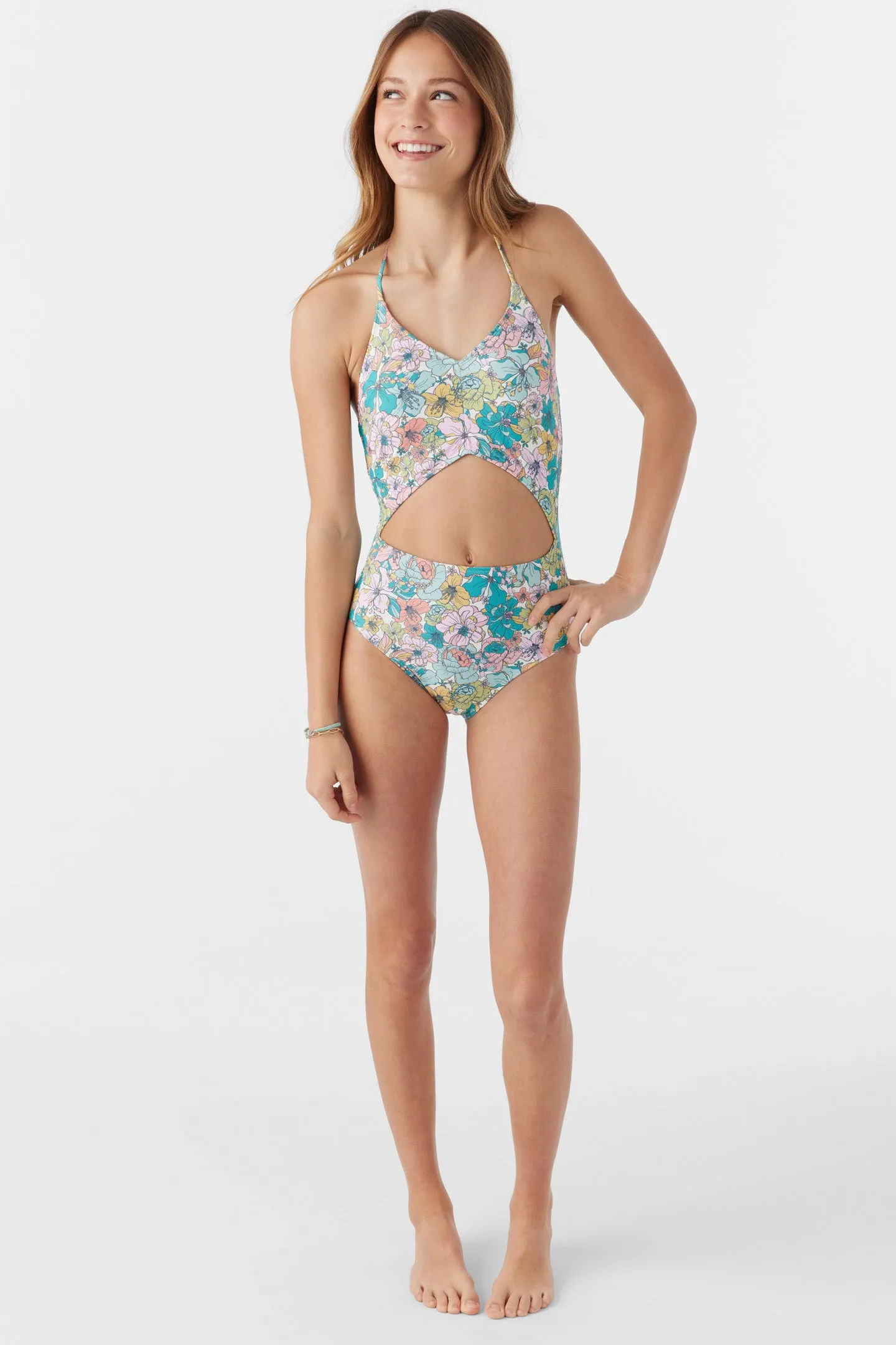 GIRL'S JANIS FLORAL CINCHED ONE-PIECE sold by O'Neill product image thumbnail 2
