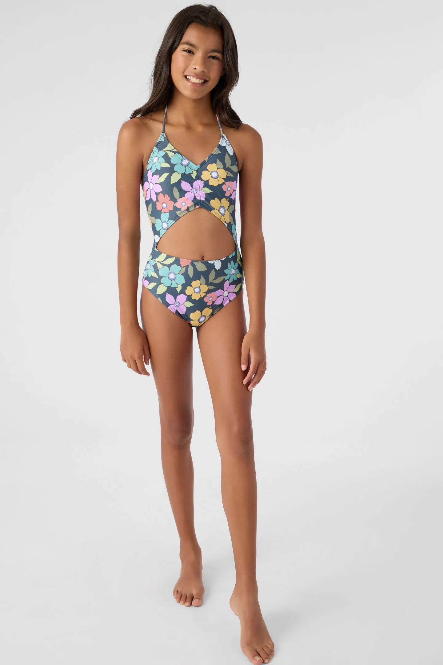 GIRL'S LAYLA FLORAL CINCHED ONE-PIECE sold by O'Neill product image thumbnail 3