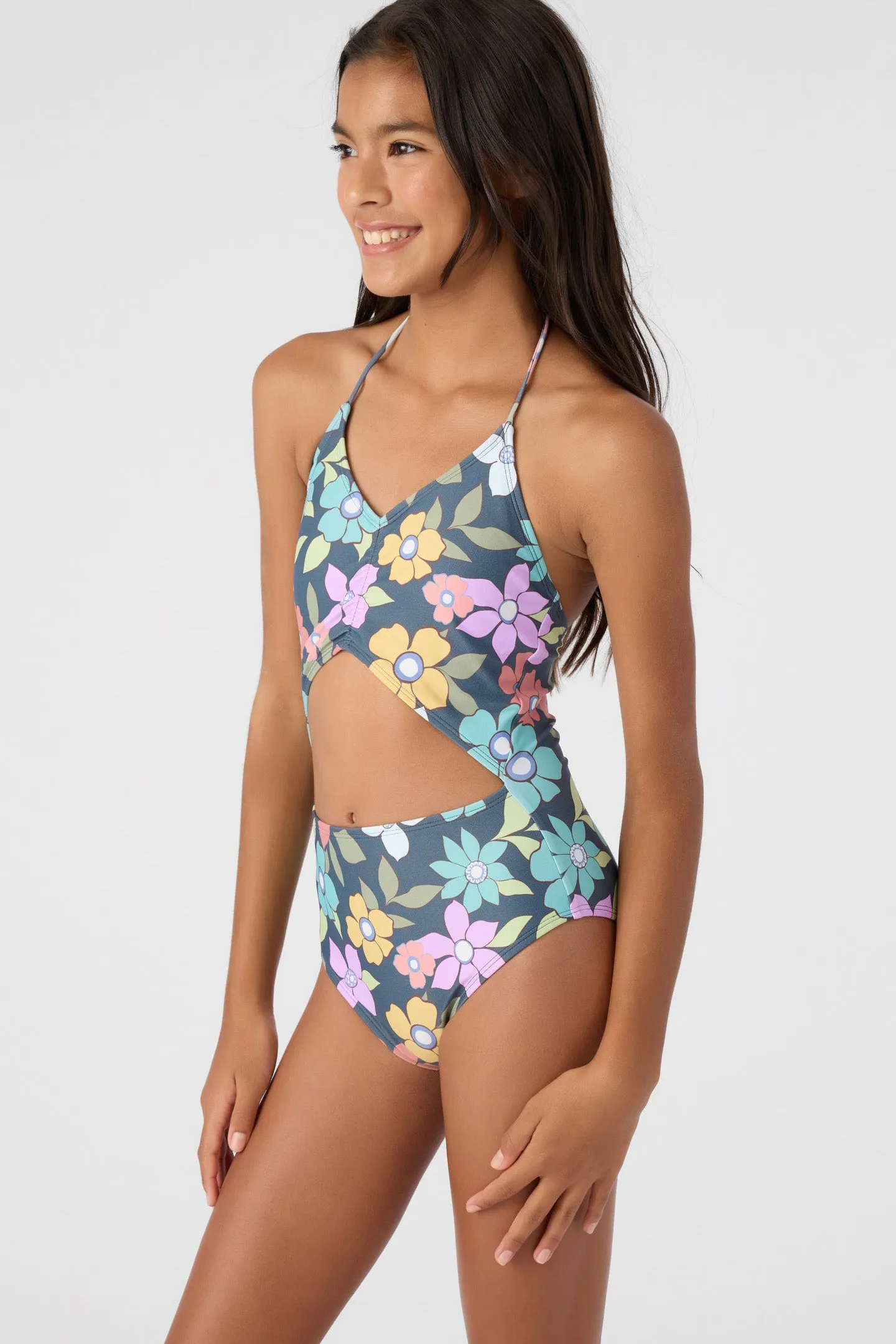 GIRL'S LAYLA FLORAL CINCHED ONE-PIECE sold by O'Neill product image thumbnail 4