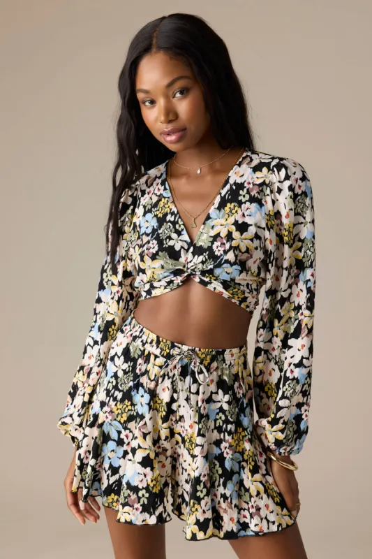 Livvie Camden Floral Long Sleeve Crop Top made by O'Neill