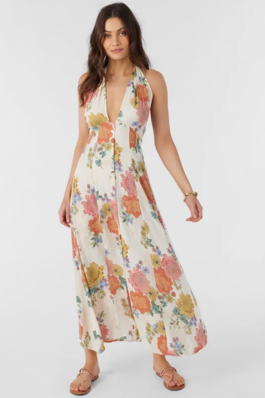 JEMMA KALI FLORAL HALTER MAXI DRESS sold by O'Neill