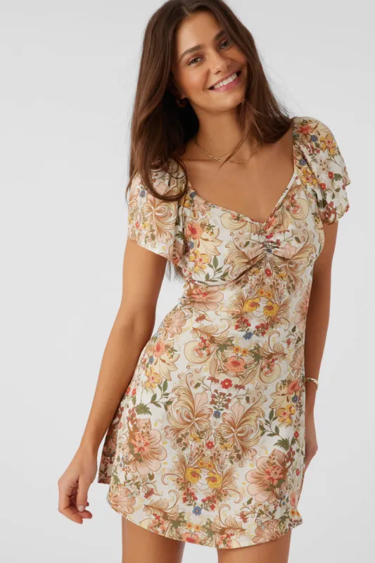 IRA SOFIA FLORAL FLUTTER SLEEVE MINI DRESS sold by O'Neill