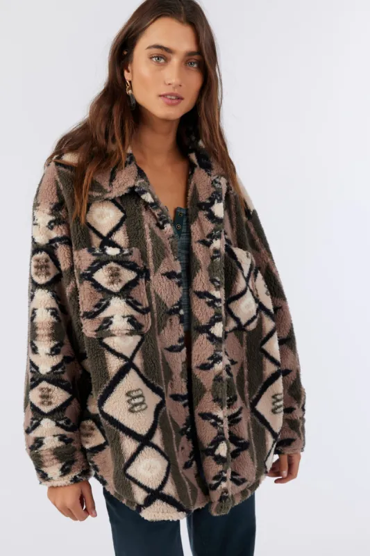 HEATH GEO HIGH PILE OVERSIZED FLEECE JACKET made by O'Neill