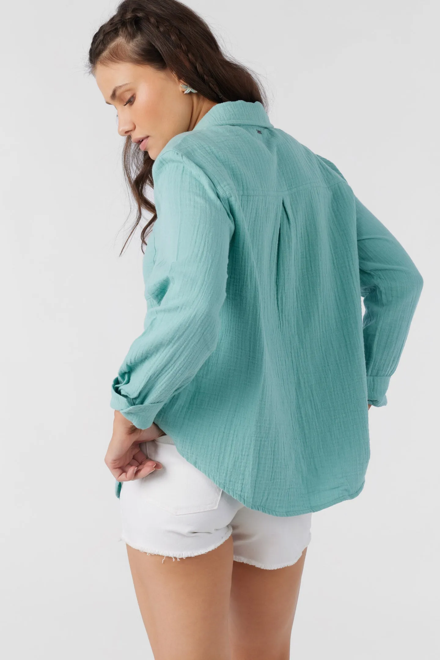 LENI CRINKLE DOUBLE GAUZE BUTTON DOWN SHIRT sold by O'Neill product image thumbnail 2