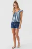 SYNDIE FADE STRIPE RUFFLE SLEEVE TOP sold by O'Neill