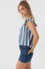 SYNDIE FADE STRIPE RUFFLE SLEEVE TOP sold by O'Neill
