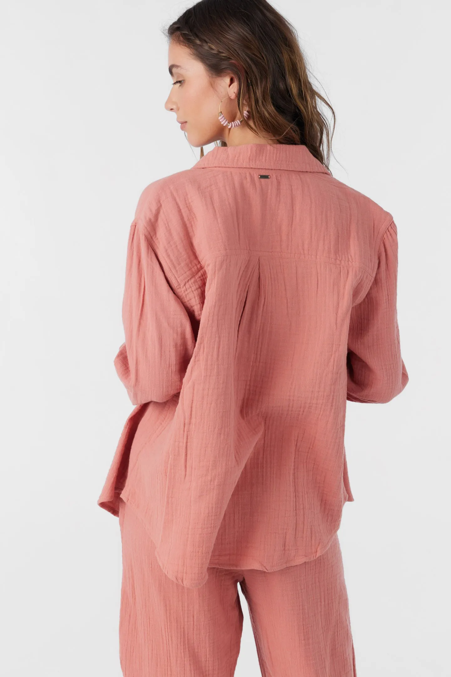 LENI CRINKLE DOUBLE GAUZE BUTTON DOWN SHIRT sold by O'Neill product image thumbnail 4