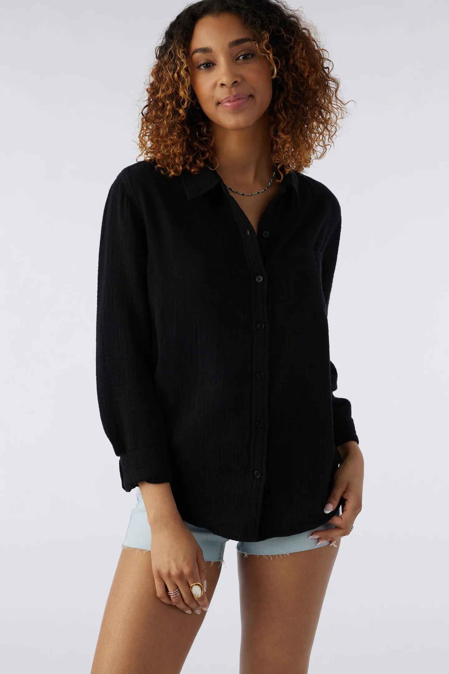 LENI CRINKLE DOUBLE GAUZE BUTTON DOWN SHIRT sold by O'Neill product image thumbnail 4