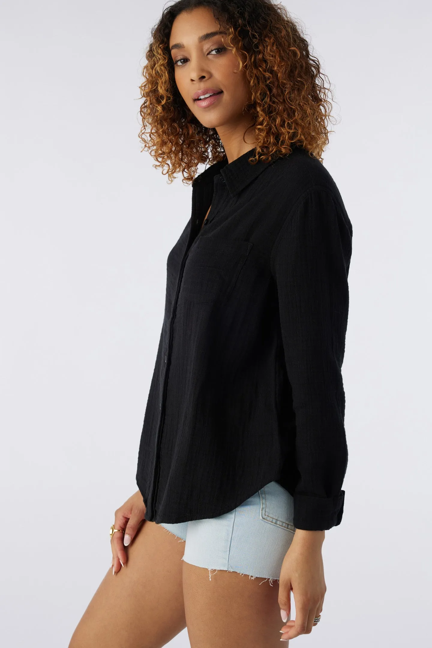 LENI CRINKLE DOUBLE GAUZE BUTTON DOWN SHIRT sold by O'Neill product image thumbnail 5