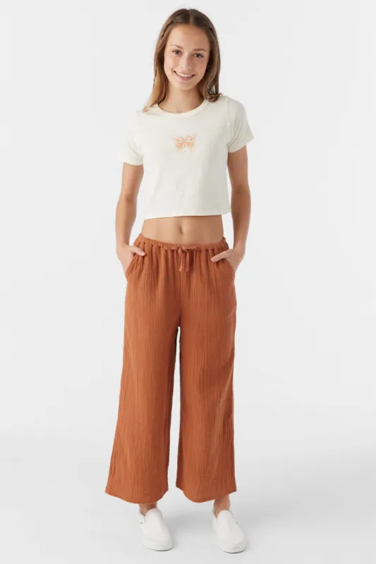 GIRL'S BRENDITA CRINKLE DOUBLE GAUZE PANTS sold by O'Neill