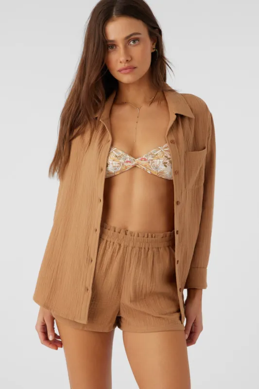 LENI CRINKLE DOUBLE GAUZE BUTTON DOWN SHIRT sold by O'Neill