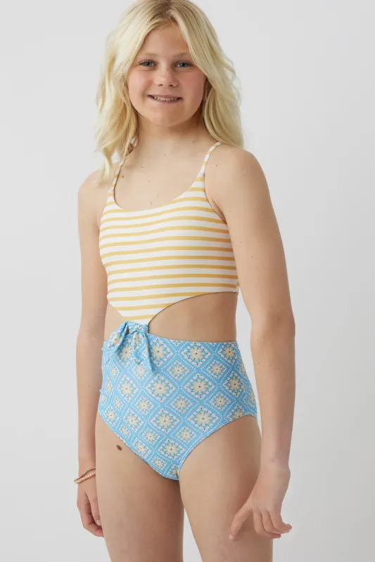 GIRL'S MELISSA TILE KNOT ONE PIECE sold by O'Neill