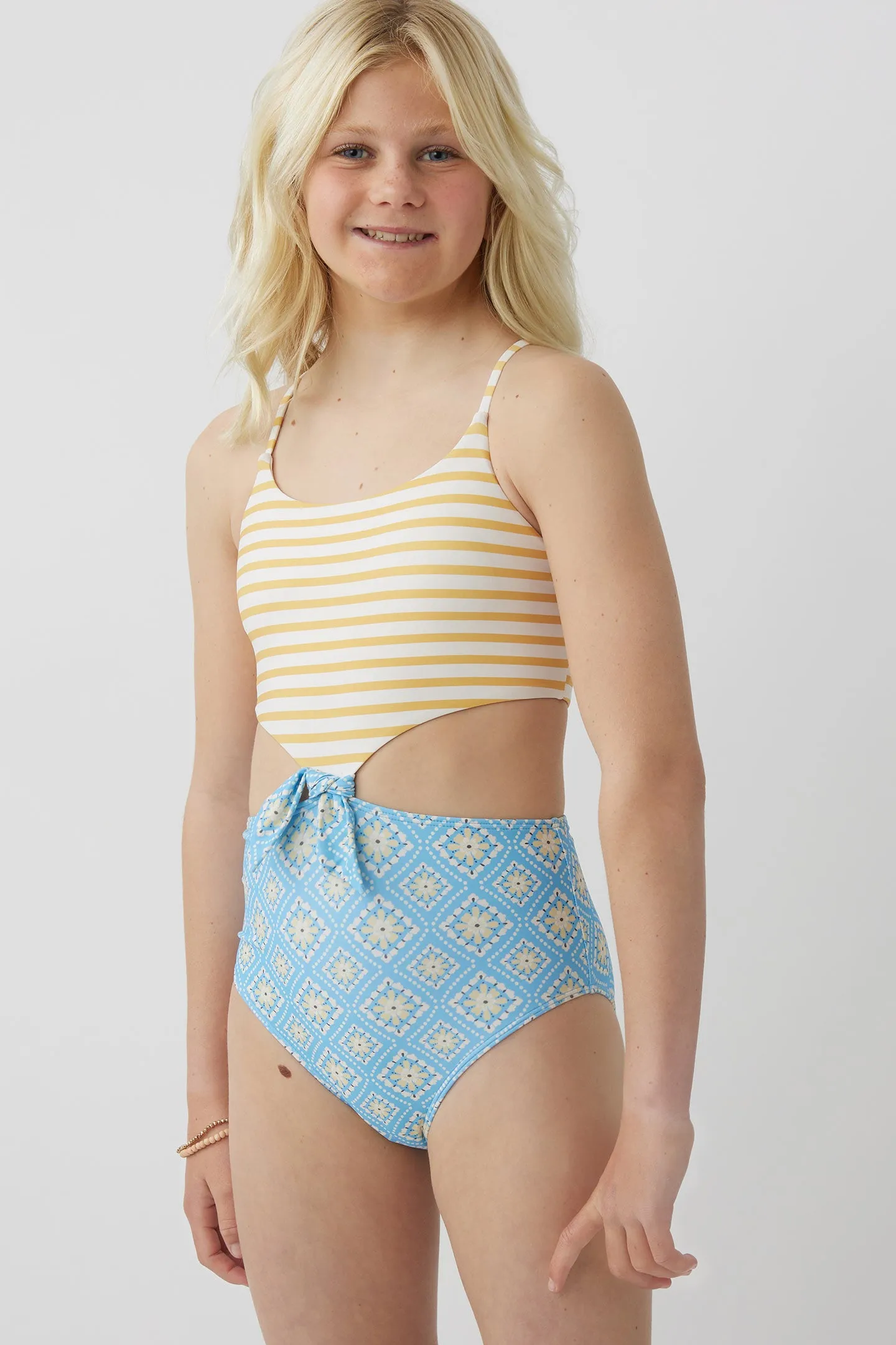 GIRL'S MELISSA TILE KNOT ONE PIECE sold by O'Neill