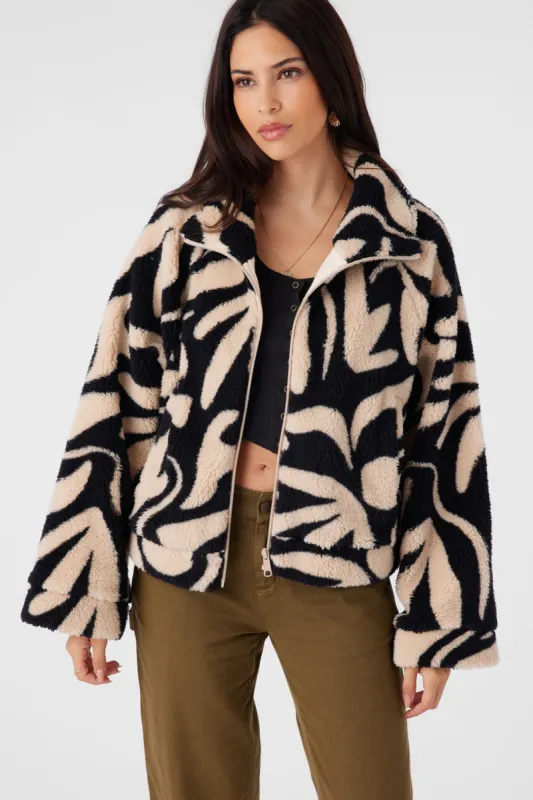 RORI BEACH HUT GEO HIGH PILE FLEECE CROPPED JACKET made by O'Neill