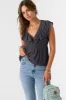 DEJI SOLID FLUTTER SLEEVE TOP sold by O'Neill