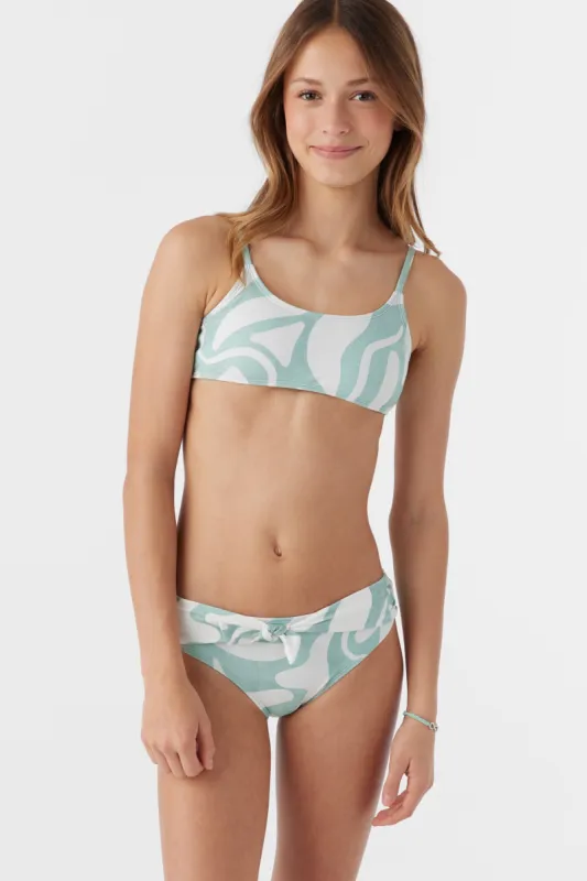 GIRL'S BEACH HUT GEO TIE BACK BRALETTE TOP SET sold by O'Neill