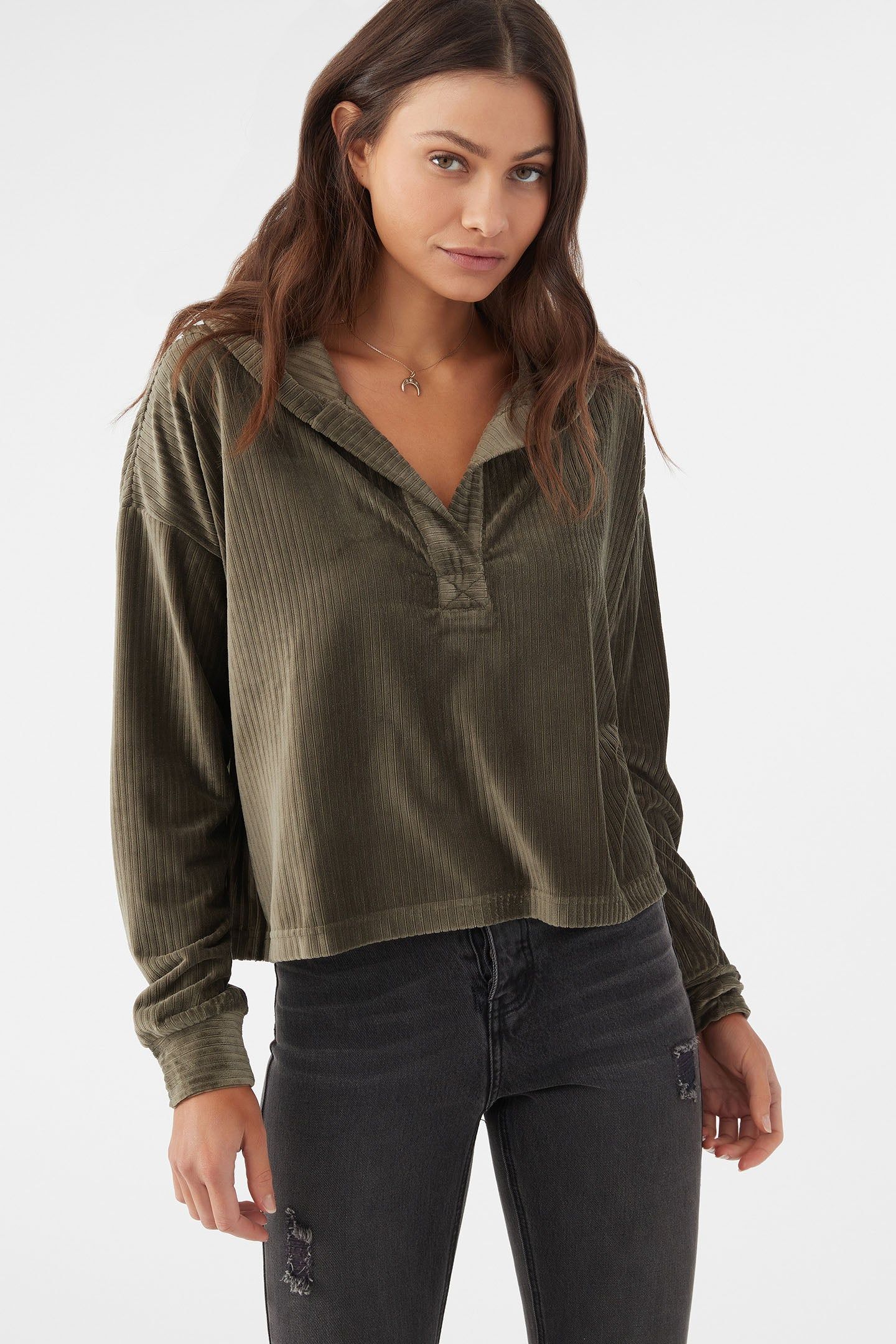 LIKELY HOODED VELOUR RIB PULLOVER sold by O'Neill product image thumbnail 2