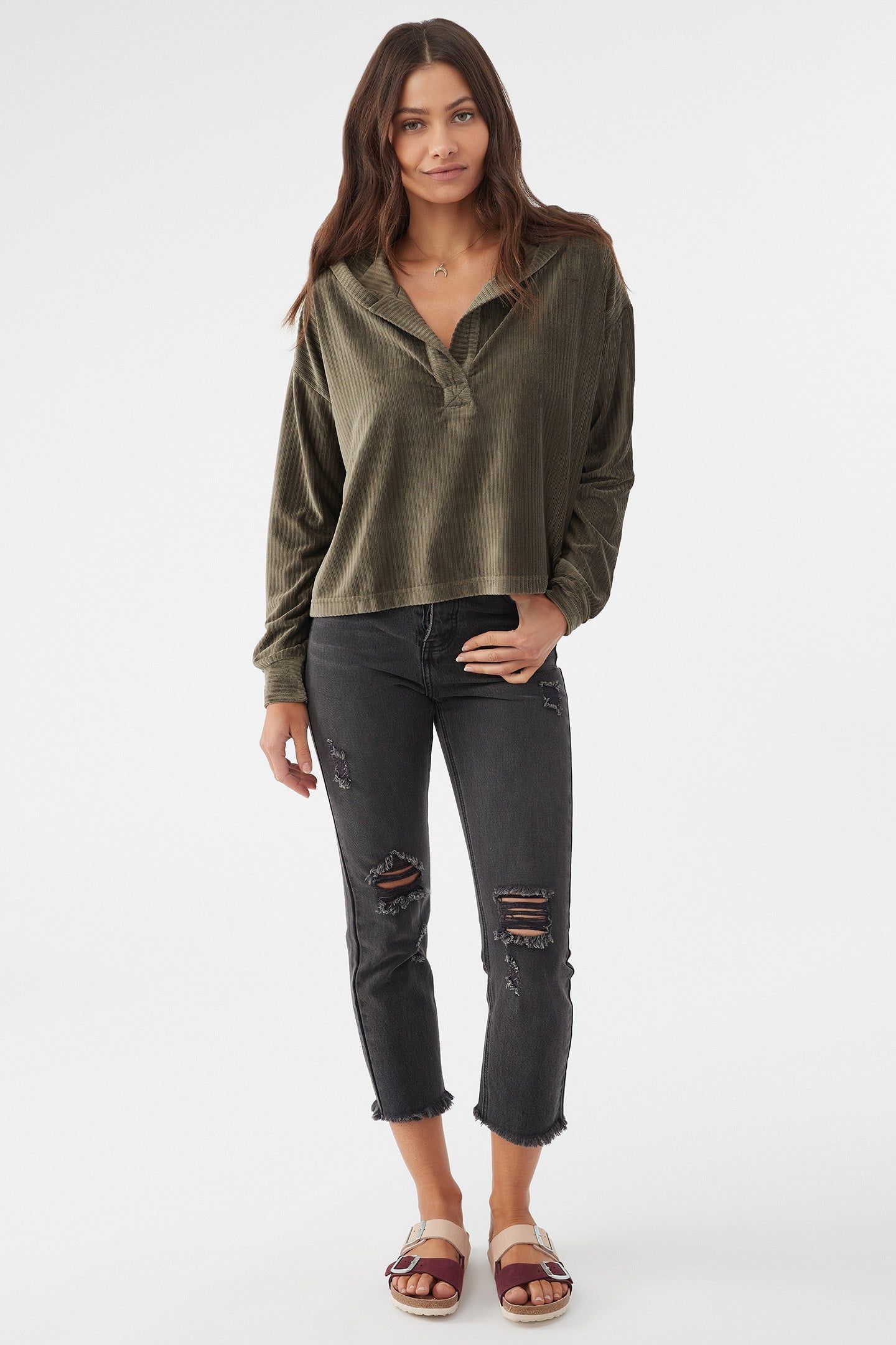 LIKELY HOODED VELOUR RIB PULLOVER sold by O'Neill product image thumbnail 3