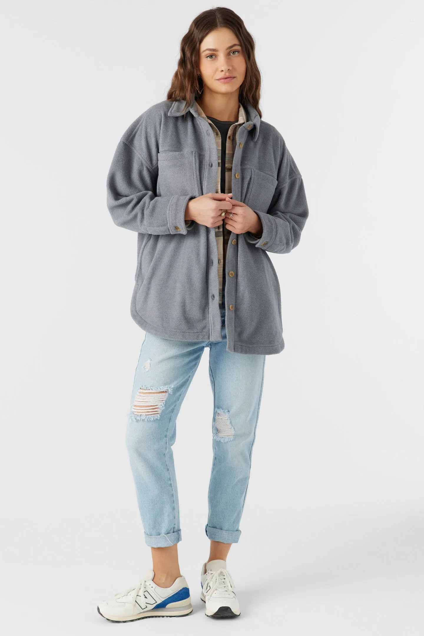 Rune Solid Superfleece Oversized Fit Shacket sold by O'Neill product image thumbnail 3