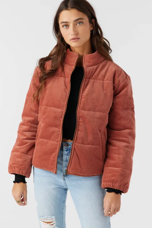 NOVAH CORDUROY QUILTED ZIP JACKET sold by O'Neill