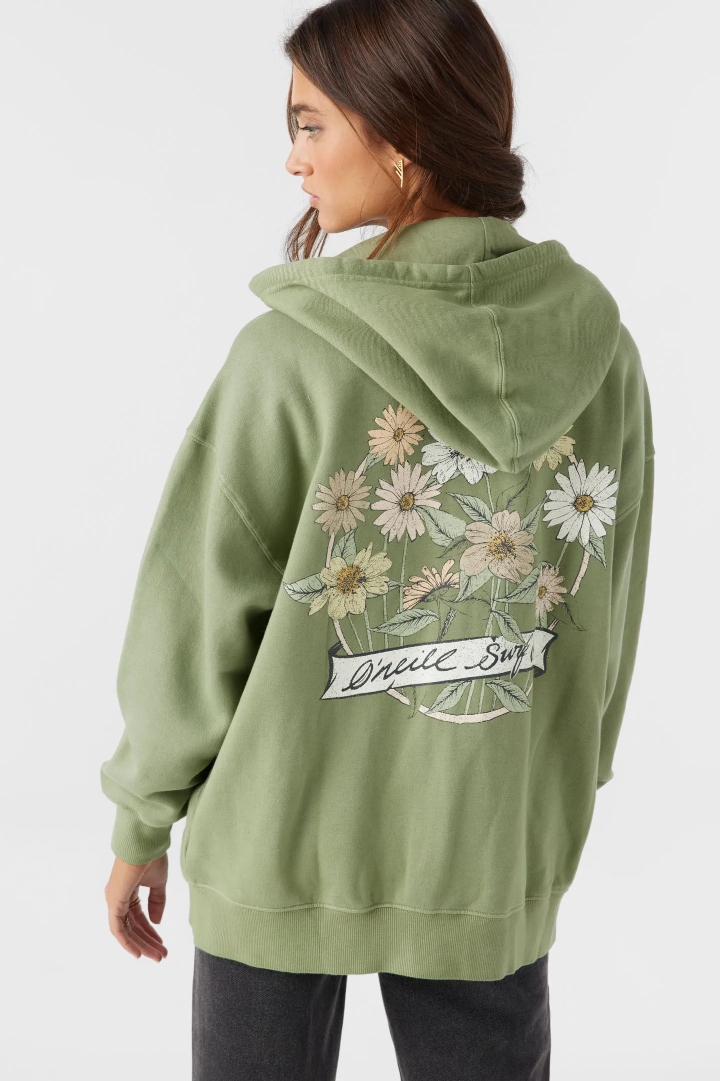 BYRON HOODED OVERSIZED ZIP FLEECE JACKET sold by O'Neill