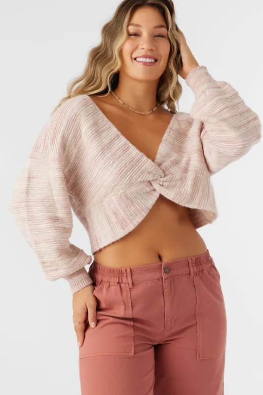 Hillside Stripe Twist Front Two-Way Sweater sold by O'Neill