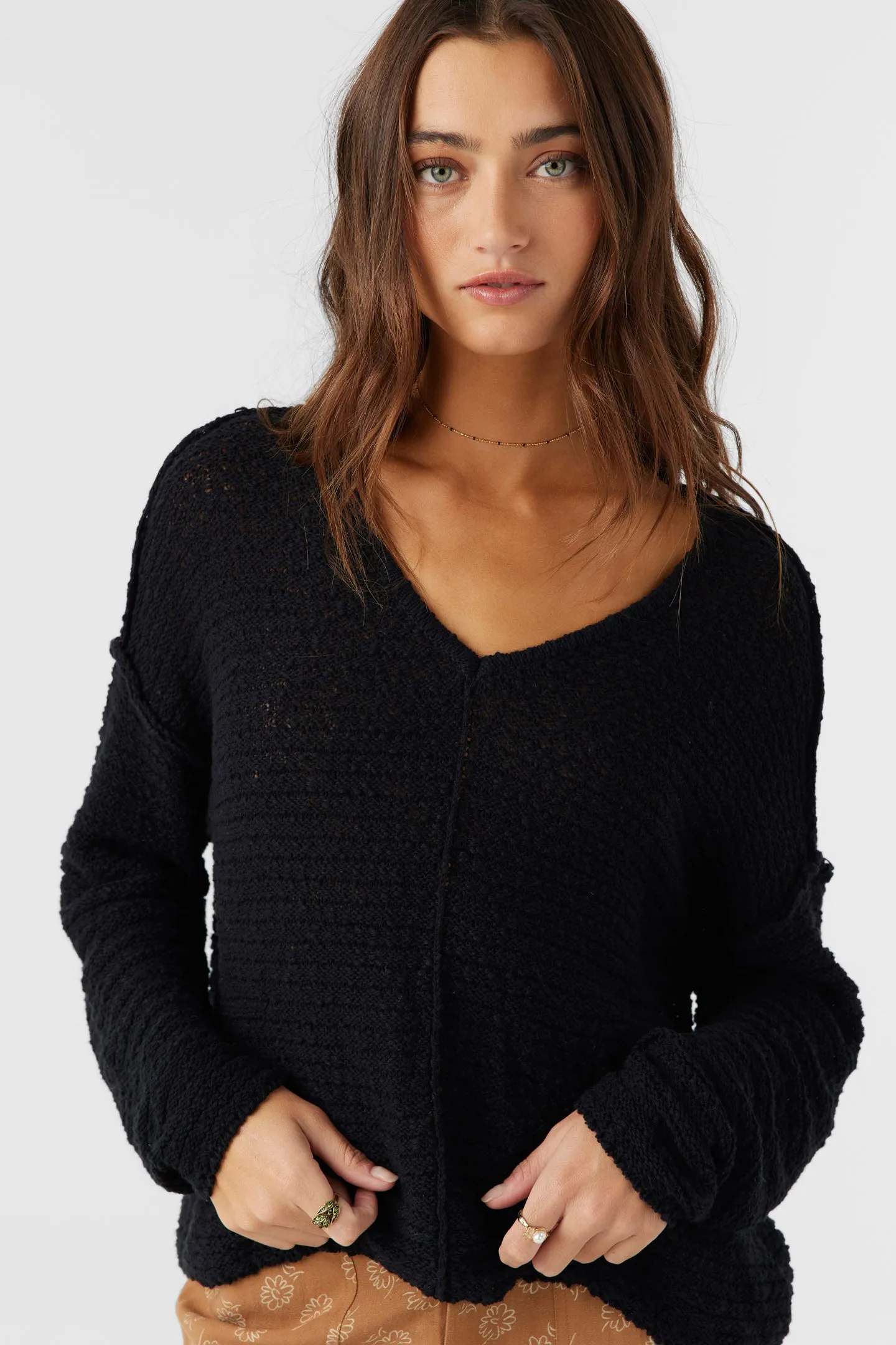 MARINA COTTON SLUB V-NECK SWEATER sold by O'Neill product image thumbnail 5