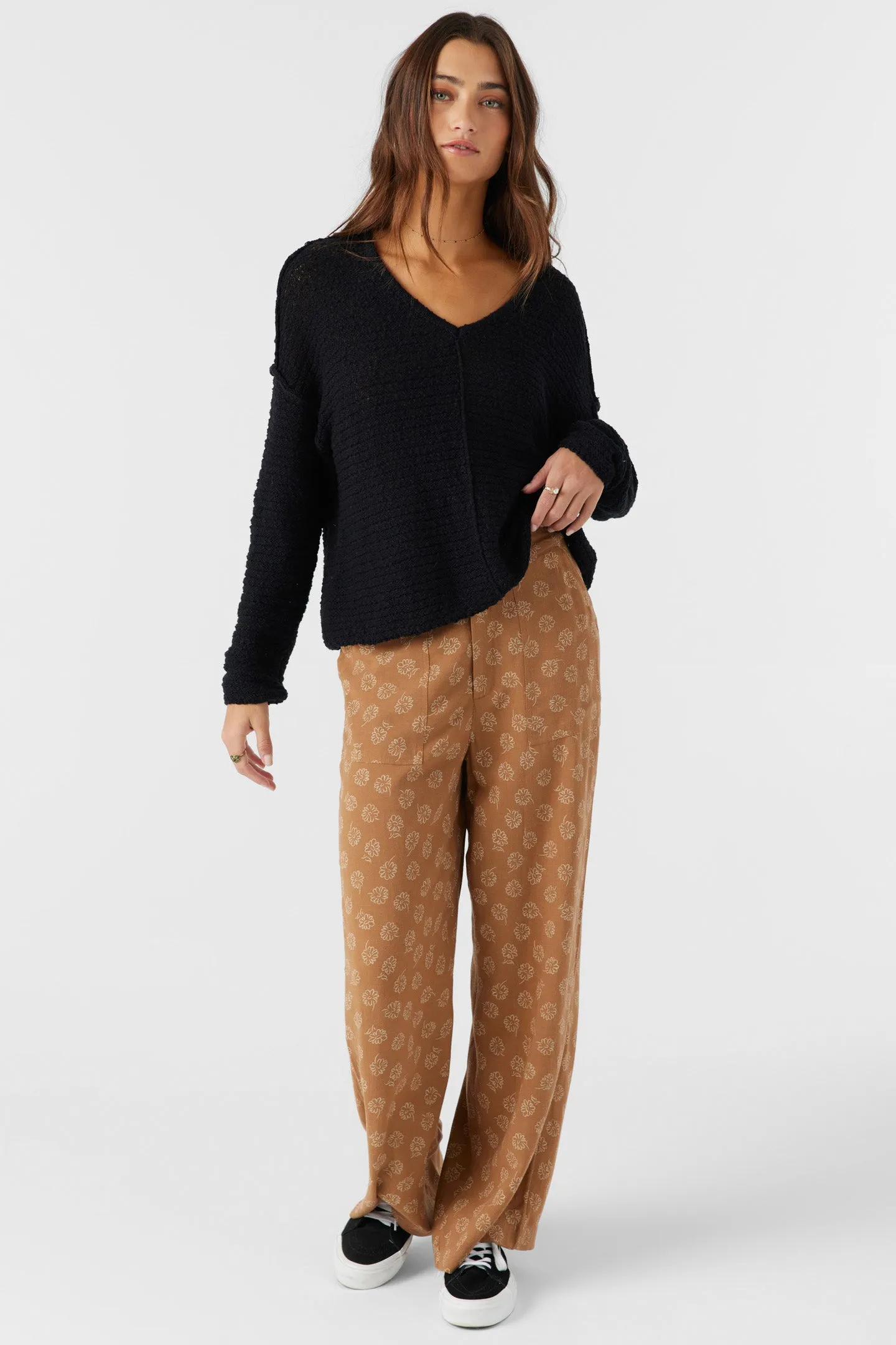 MARINA COTTON SLUB V-NECK SWEATER sold by O'Neill product image thumbnail 3