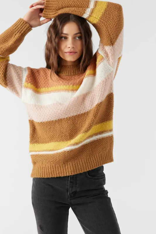 Billie Stripe Mockneck Oversized Sweater sold by O'Neill