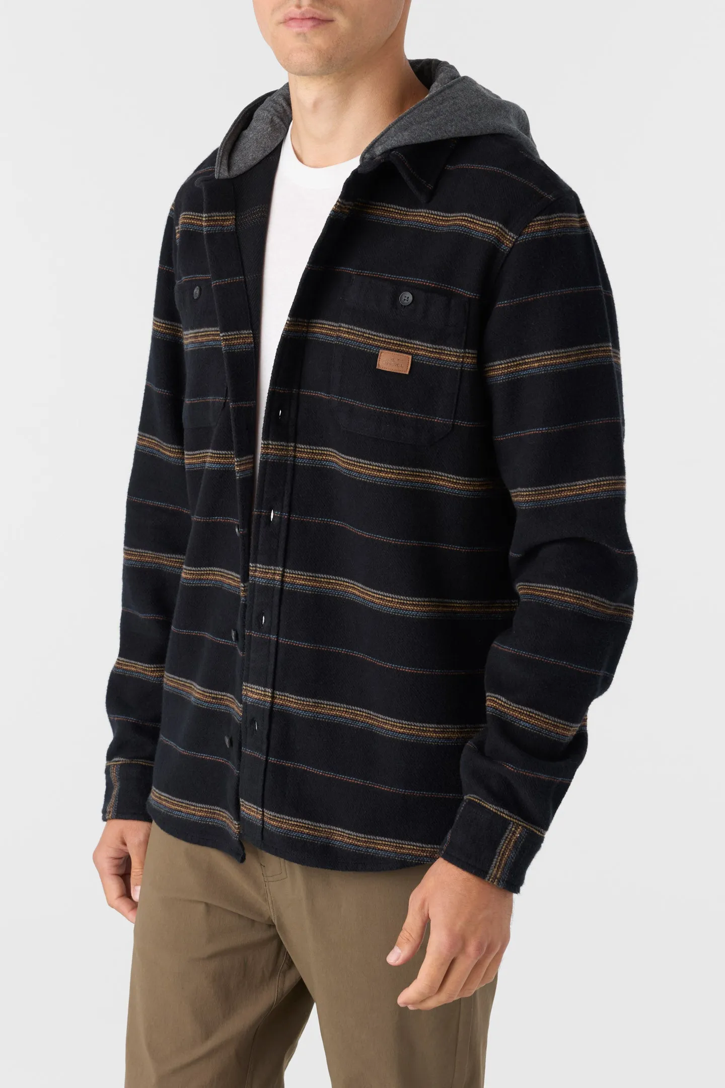 Landmarked Stripe Hooded Flannel Standard Fit Shirt sold by O'Neill product image thumbnail 3