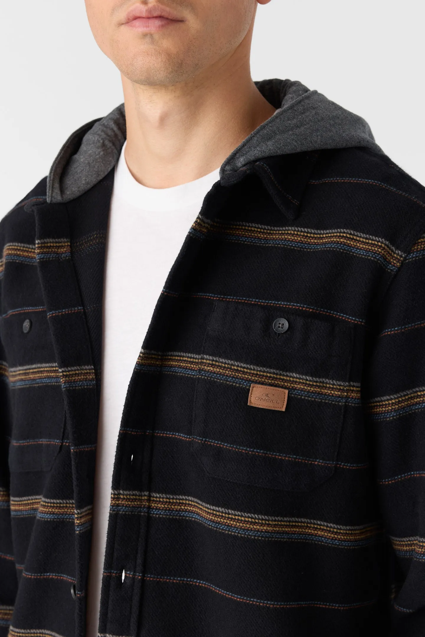 Landmarked Stripe Hooded Flannel Standard Fit Shirt sold by O'Neill product image thumbnail 4
