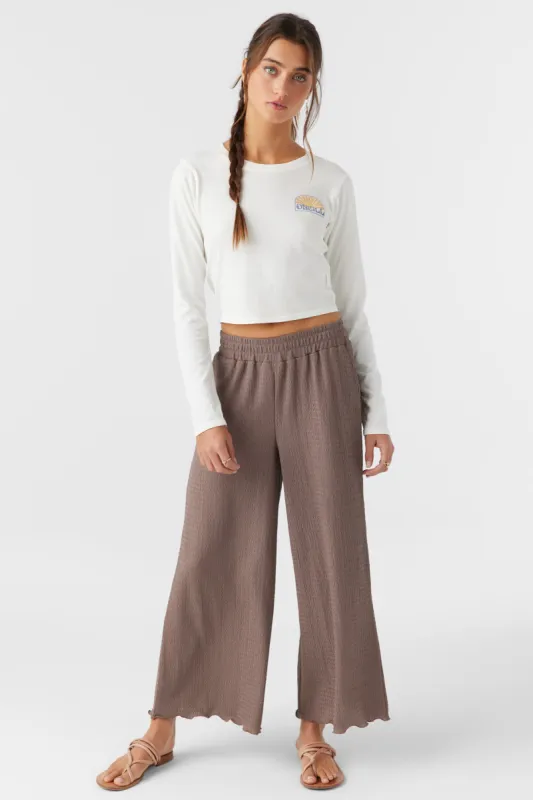 BRIDGETTE TEXTURED KNIT PULL-ON CROPPED PANTS sold by O'Neill