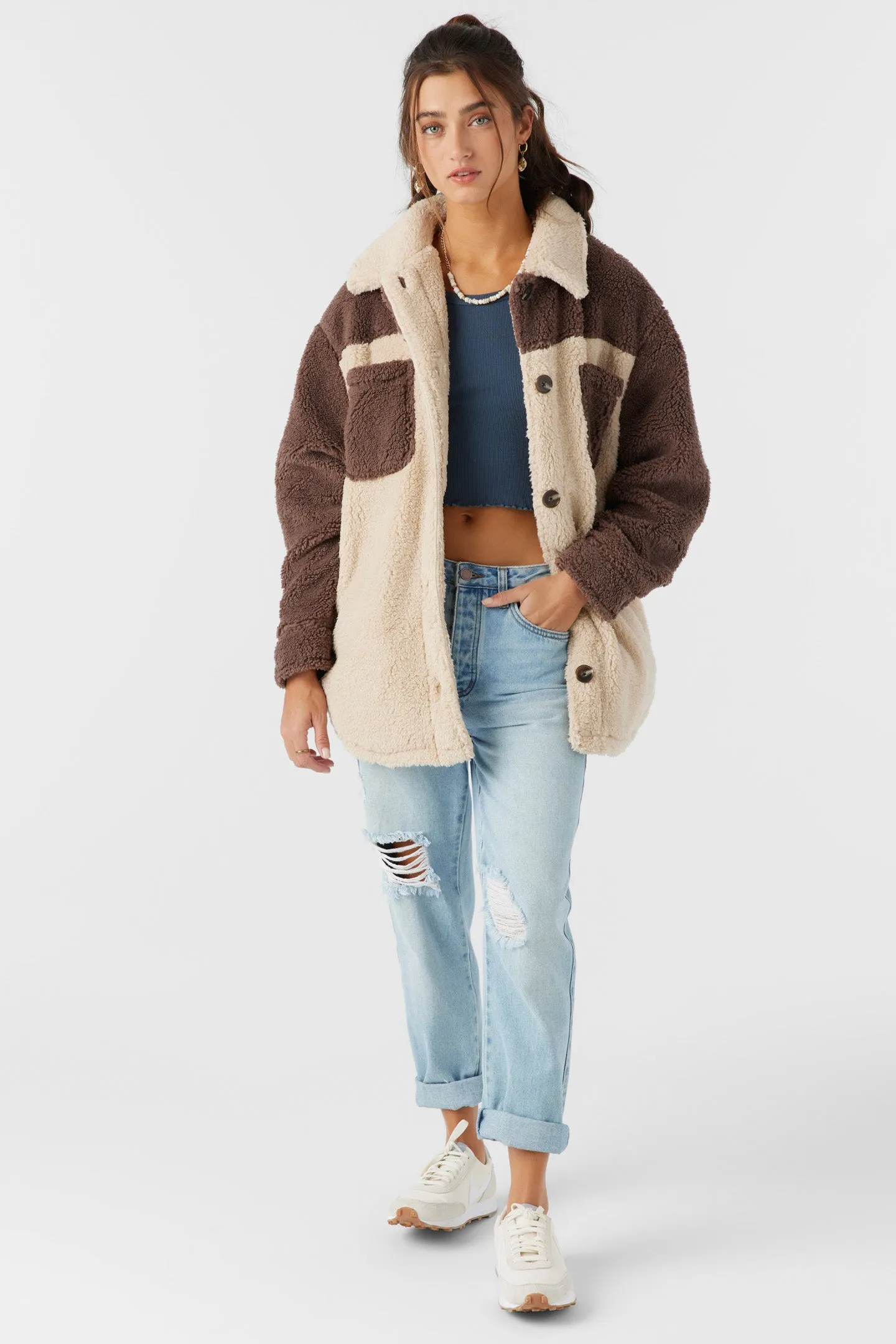 Heath Colorblock High Pile Oversized Fleece Jacket sold by O'Neill product image thumbnail 3