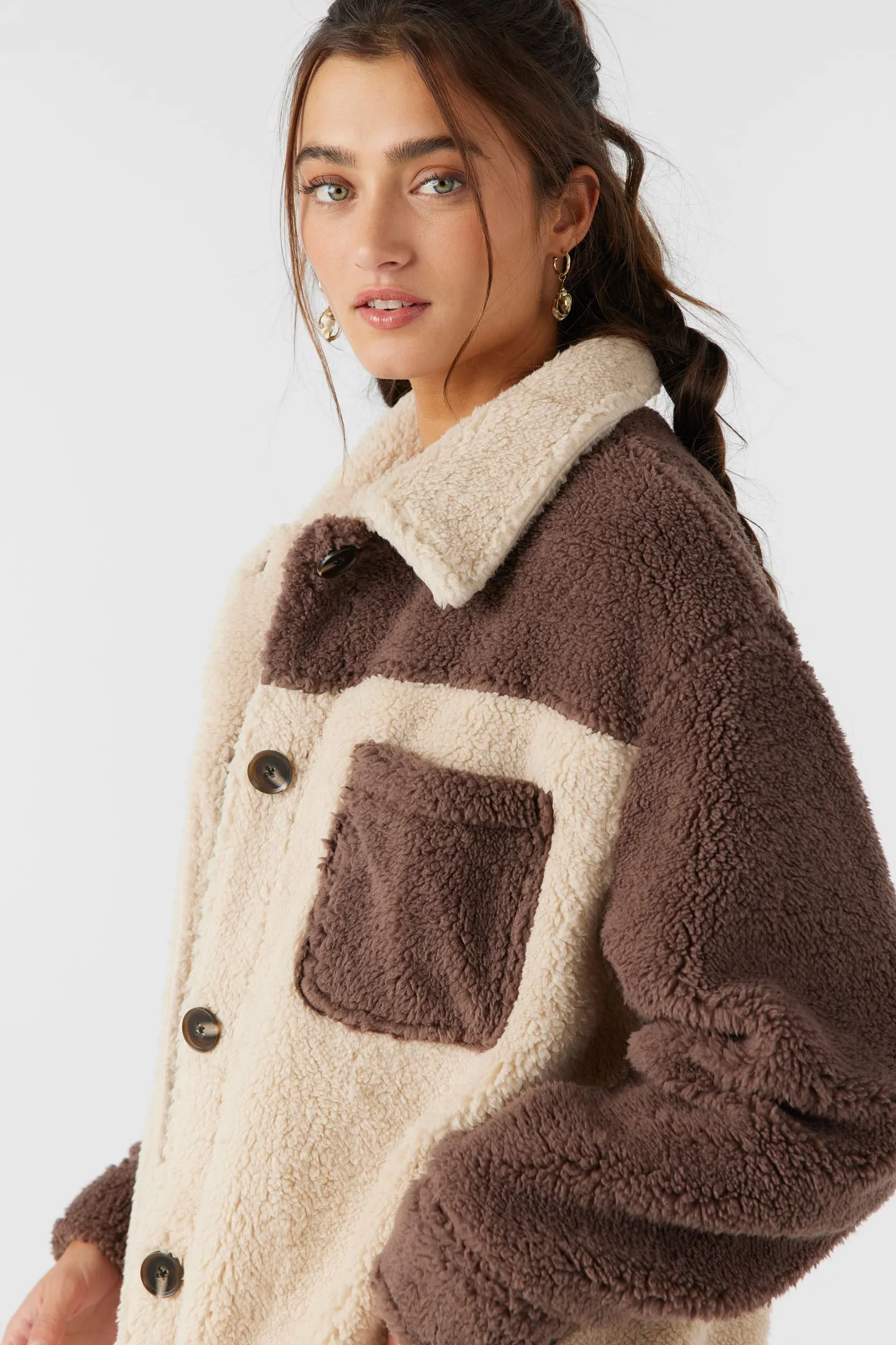 Heath Colorblock High Pile Oversized Fleece Jacket sold by O'Neill product image thumbnail 4