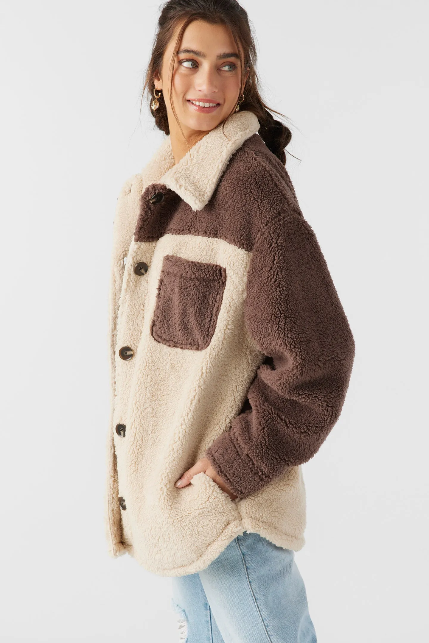 Heath Colorblock High Pile Oversized Fleece Jacket sold by O'Neill product image thumbnail 5