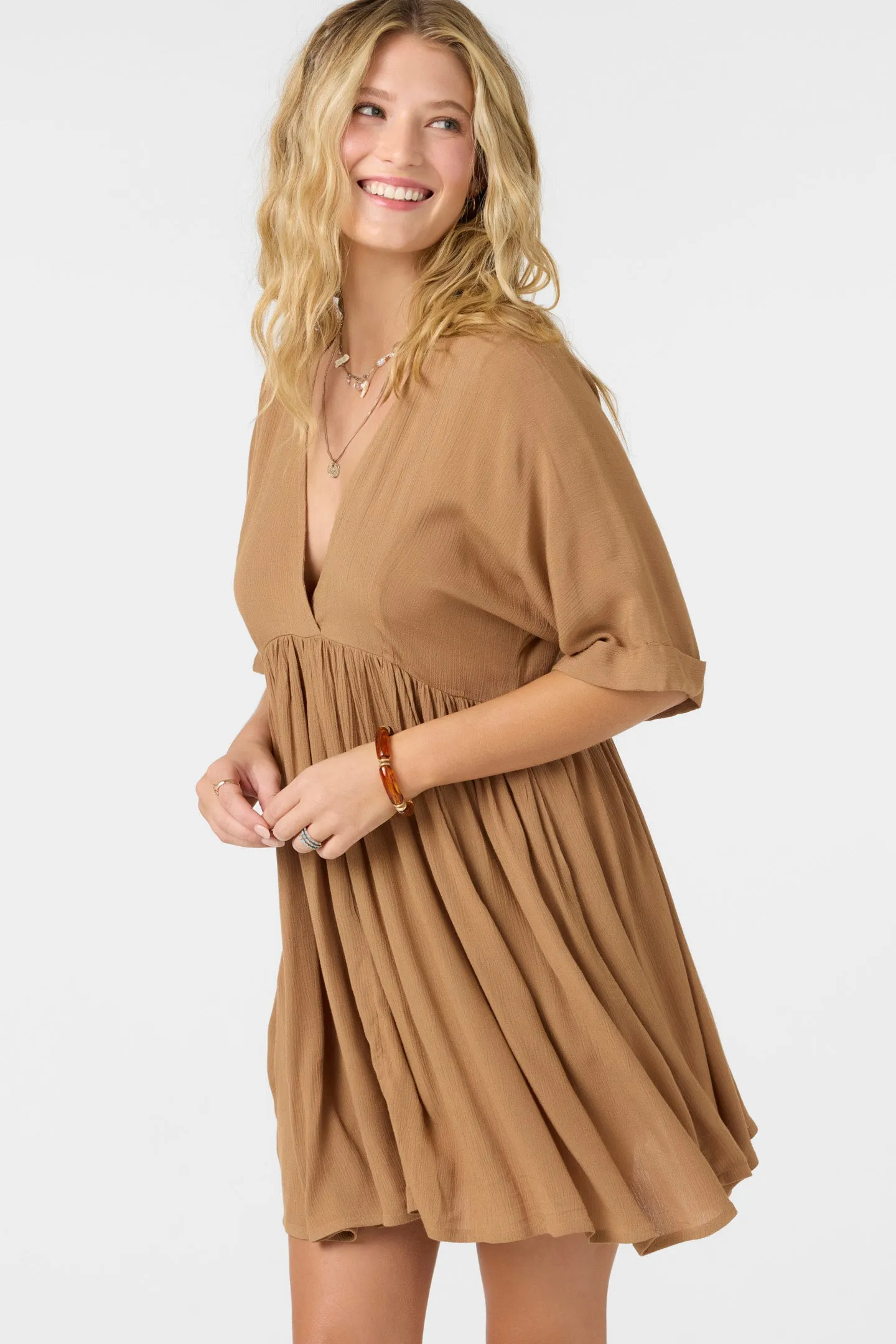 ROSEMARY SOLID SHORT SLEEVE DRESS sold by O'Neill