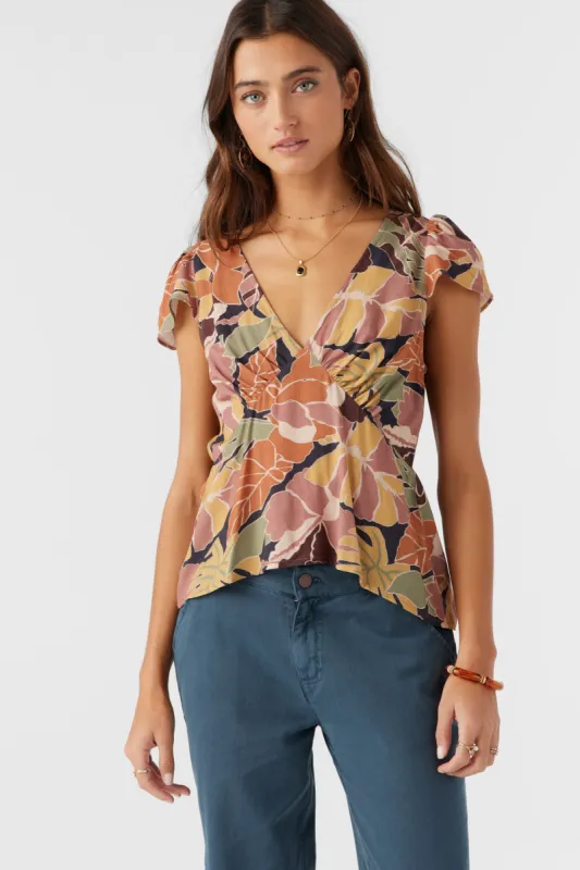 EMMALIE FLUTTER SLEEVE TOP sold by O'Neill