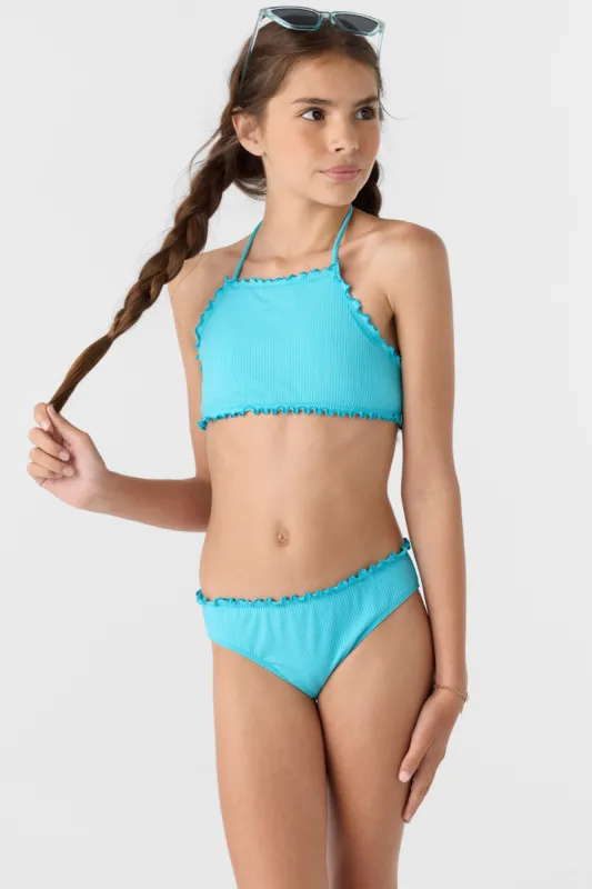 GIRL'S DAWNBREAK RIB HI-NECK RUFFLE EDGE SET sold by O'Neill
