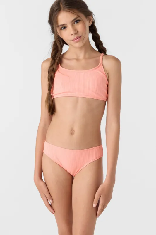 Girl's Dawnbreak Rib Tie Back Bralette Set sold by O'Neill