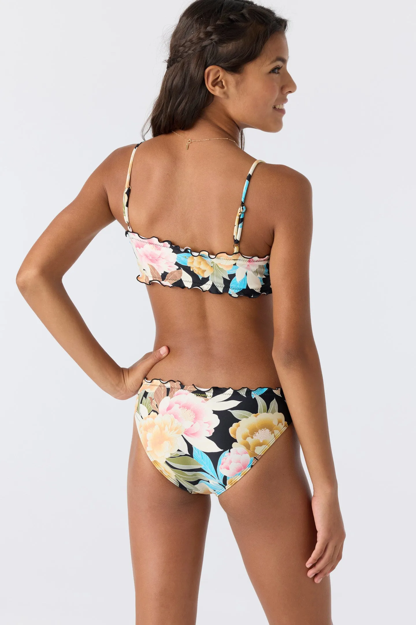 Girl's Mikah Floral Ruffle Edge Bandeau Set sold by O'Neill product image thumbnail 2