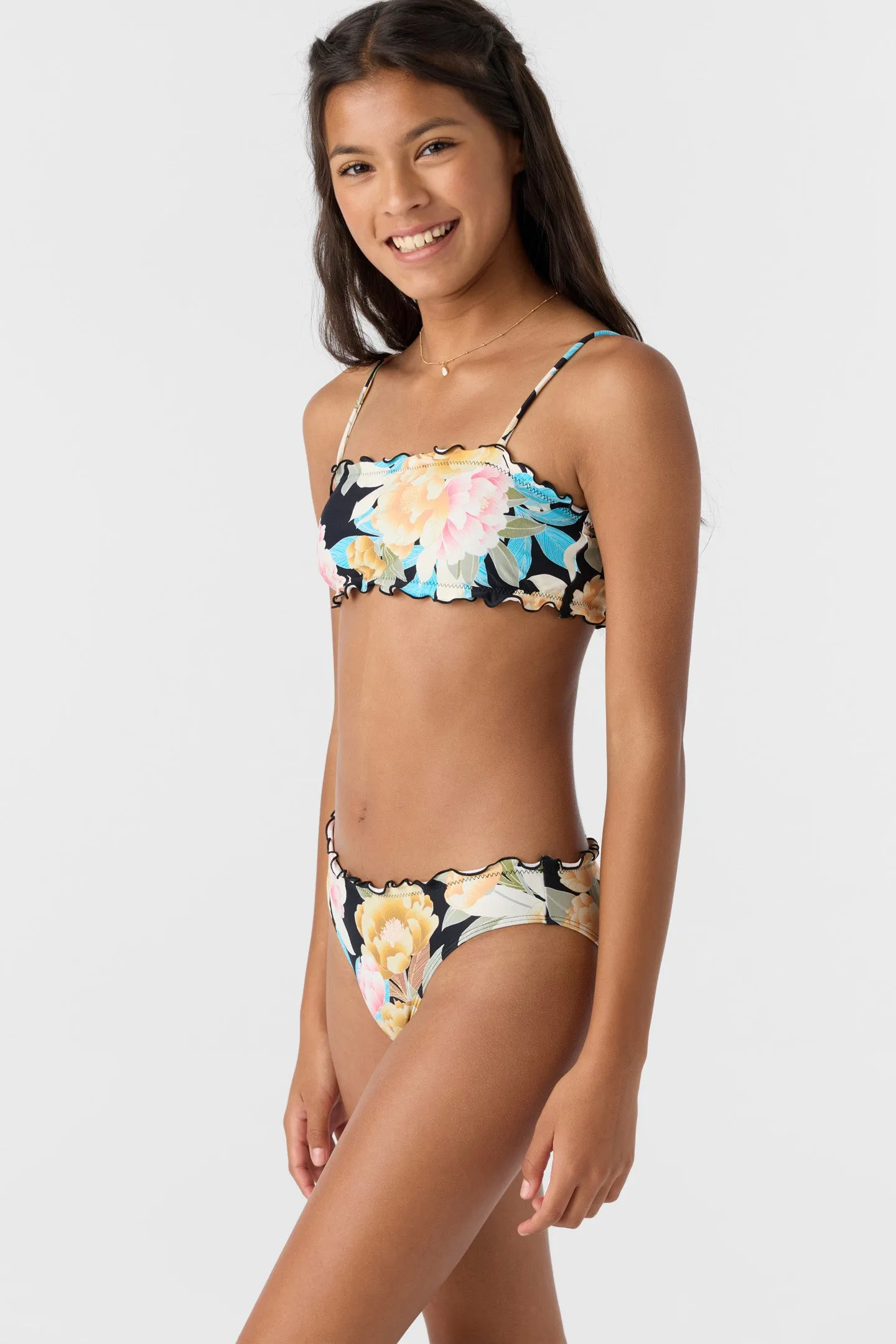 Girl's Mikah Floral Ruffle Edge Bandeau Set sold by O'Neill product image thumbnail 4